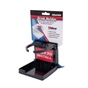 Hutchwilco fold-out drink holder – black marine-grade cup holder for boats, RVs, and outdoor use