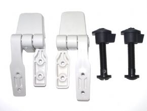 Hinge set fits Jabsco's compact size toilets