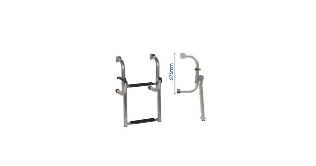 OceanSouth Stainless Steel Short Base Ladder - 2 step
