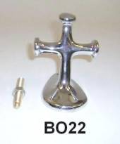 Raked Cross Bollard - Chrome Brass (Stud mount)