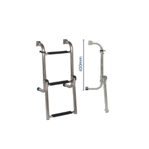 OceanSouth Stainless Steel Long Base Ladder - 3 step