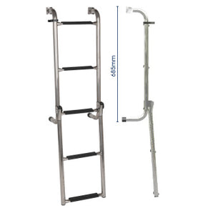 OceanSouth Stainless Steel Long Base Ladder - 5 step