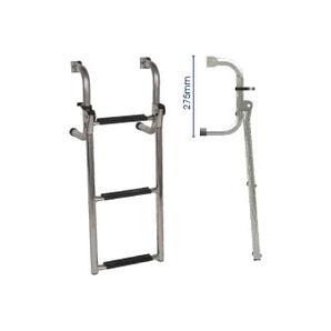 OceanSouth Stainless Steel Short Base Ladder - 3 step